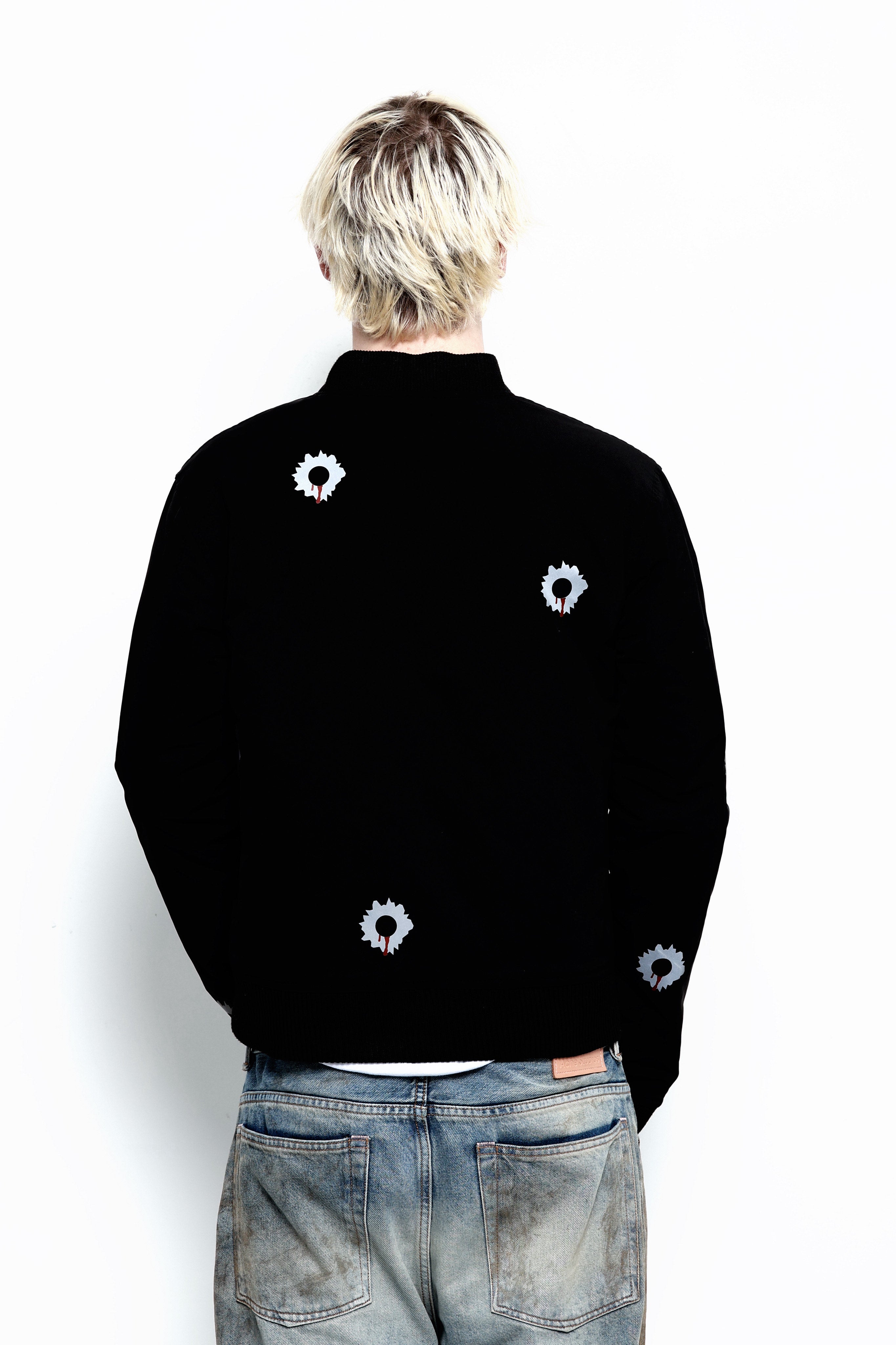 "Bullet Wounds" Reversible Bomber Jacket